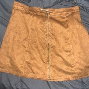 Red camel brown mini skirt